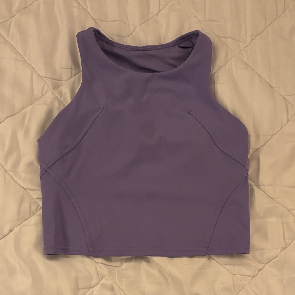 Purple Sleeveless Crop Top